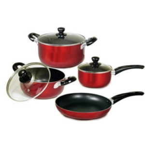 Better Chef 7-Piece Aluminum Non-Stick Cookware Set with Bakelite Hand