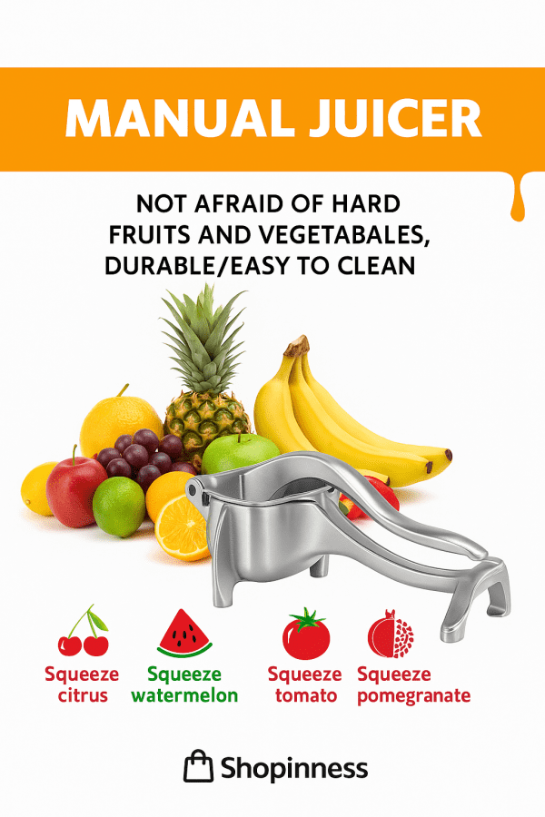 Manual Citrus Juicer – Heavy Duty Fruit Squeezer & Detachable Juice Extractor, Premium Metal Alloy