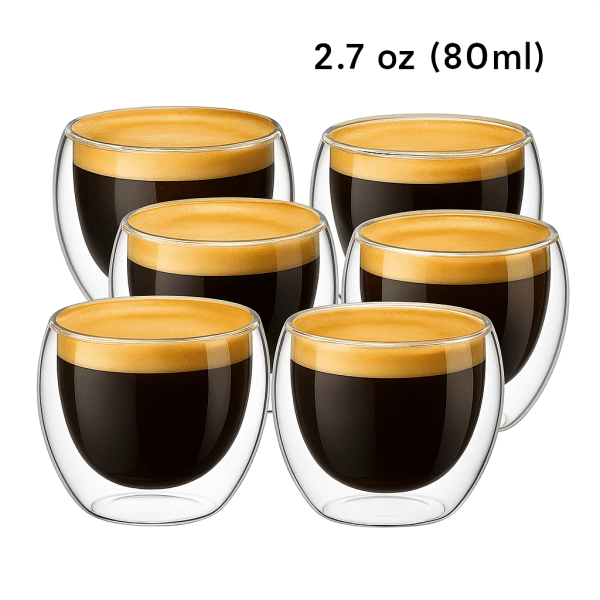 Double Wall Glass Cup – Insulated Handmade Mug for Coffee, Tea & More - Image 2