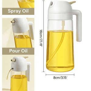 2-in-1 Olive Oil Dispenser & Sprayer Bottle – 500ml for Cooking, BBQ & Baking