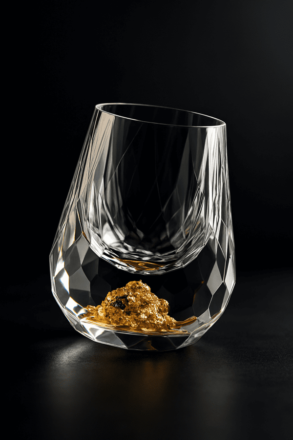Luxury Crystal Glass Vodka  Sake Shochu Glass Bar Liqueur Double Bottom Gold Foil Glass Tea Cup High-end Gifts Hard Liquor