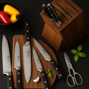 High-Performance Kitchen Knife Set with Ebony Handle - 7PCS