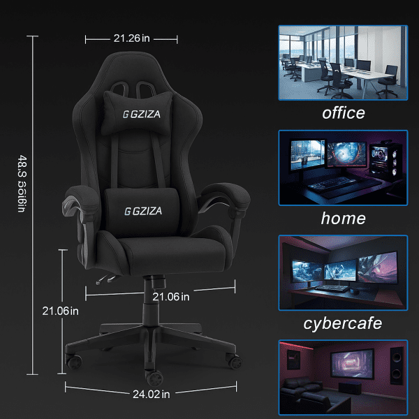 ergonomic gaming chair adjustable PU leather gaming chair gaming chair with lumbar support and headrest