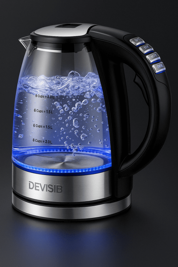 2.0L Electric Glass Kettle 2200W with Temperature Control 4-Hour Keep Warm Auto-Off Boil-Dry Protection for Coffee & Tea - Image 3