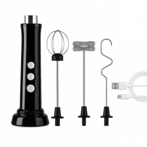 3 In 1 Portable Electric Milk Frother Foam Maker Handheld Rechargeable Foamer High Speeds Drink Mixer Coffee Frothing Wand