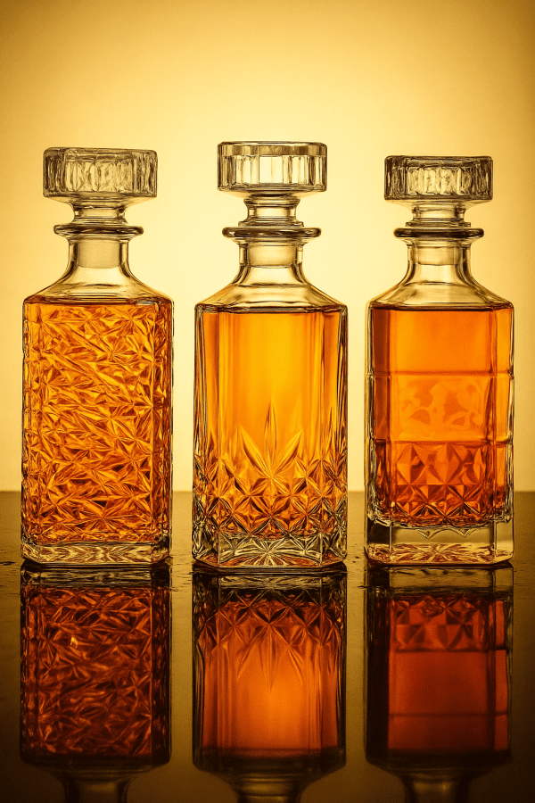 Novelty design 3 styles barware wine glass bottle 1000ml lead-free glass whiskey decanters for Liquor Scotch Bourbon
