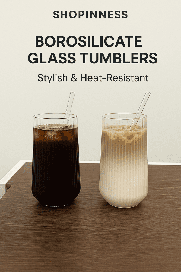 Ribbed Glass Coffee Mug – Heat-Resistant Borosilicate Cup 260–500ml