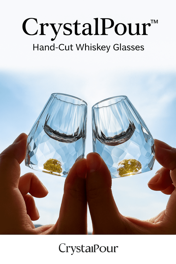 Luxury Crystal Glass Vodka  Sake Shochu Glass Bar Liqueur Double Bottom Gold Foil Glass Tea Cup High-end Gifts Hard Liquor - Image 2