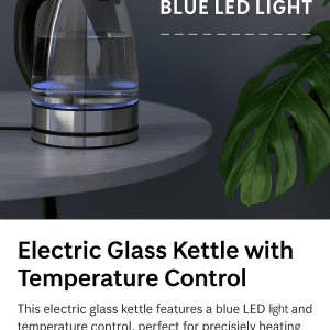 2.0L Electric Glass Kettle 2200W with Temperature Control 4-Hour Keep Warm Auto-Off Boil-Dry Protection for Coffee & Tea