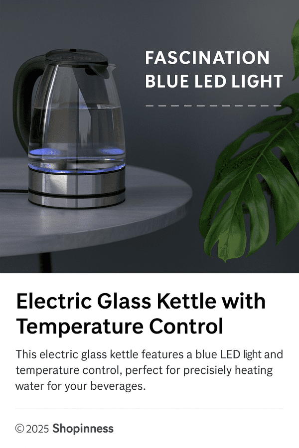 2.0L Electric Glass Kettle 2200W with Temperature Control 4-Hour Keep Warm Auto-Off Boil-Dry Protection for Coffee & Tea