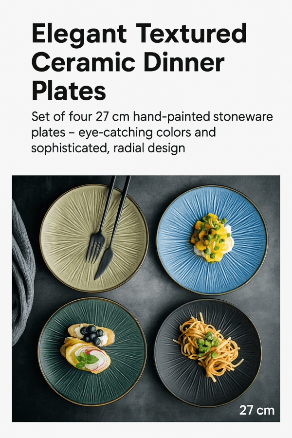 Japanese-Style Ceramic Oak Shallow Plate Restaurant Vintage Western Cuisine Plate round Steak Dessert Plate - Image 2