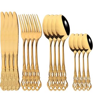 Gold Dinnerware Set – Vintage Stainless Steel Tableware